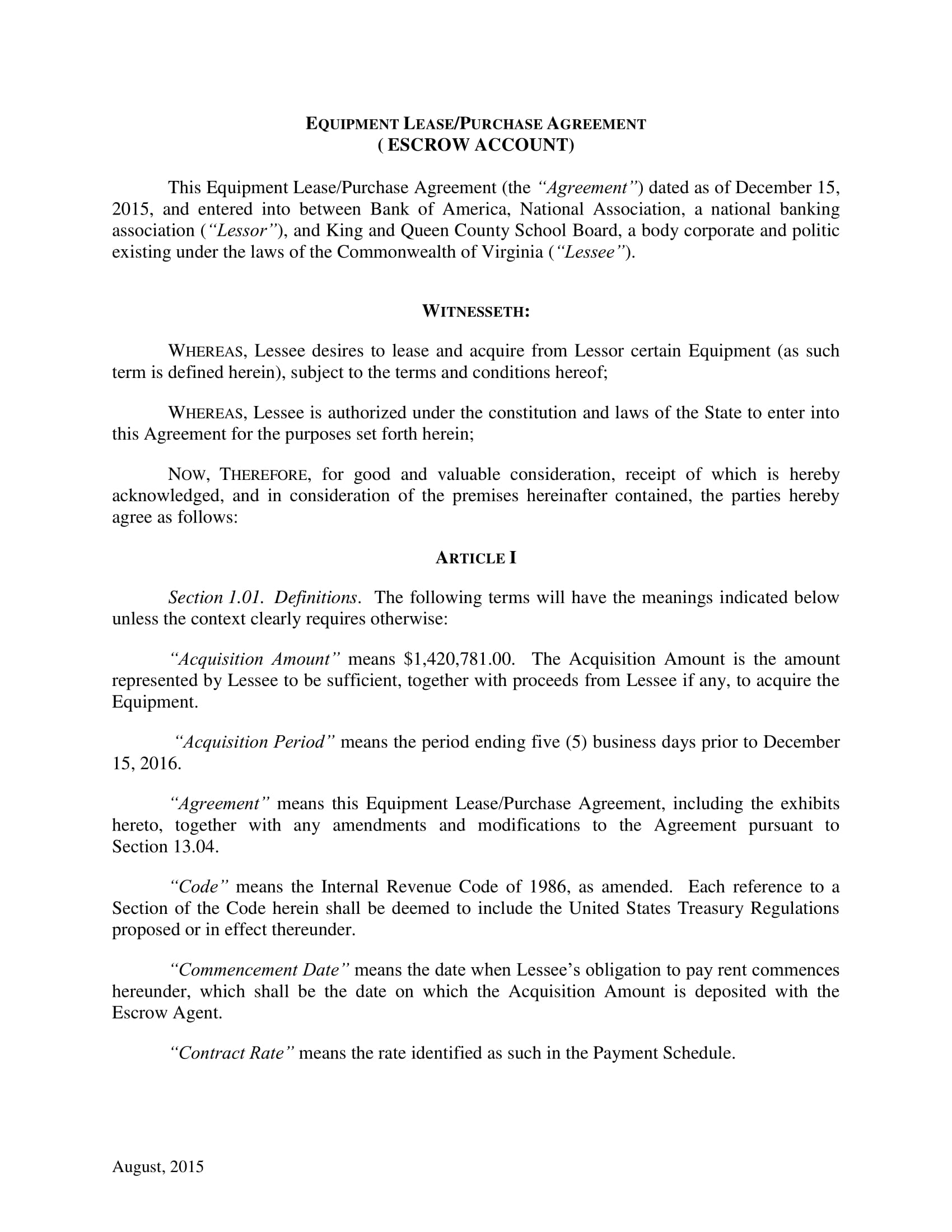 10 Equipment Purchase Agreement Examples PDF Examples