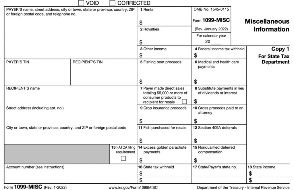 1099 Form 2022 2023 Miscellaneous Income 1099 Forms TaxUni Fillable 