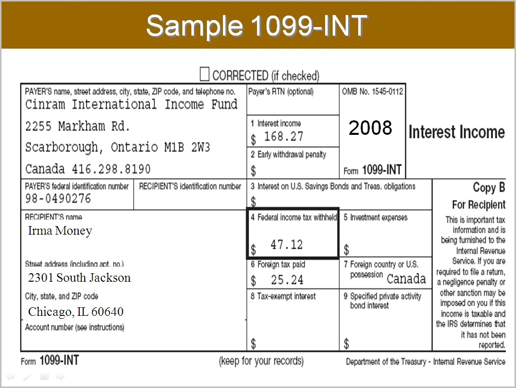 1099 Interest Income Fillable Form Printable Forms Free Online