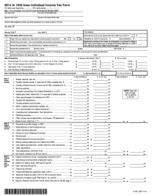 2014 Form IA DoR 1040 Fill Online Printable Fillable Blank PdfFiller
