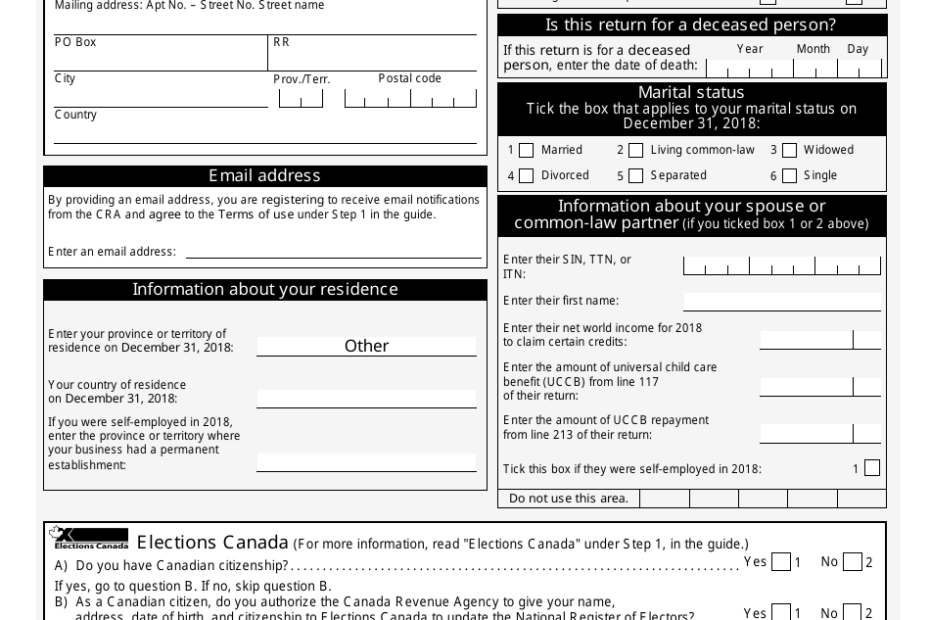 2023 Canadian Income Tax Return Forms Printable Forms Free Online