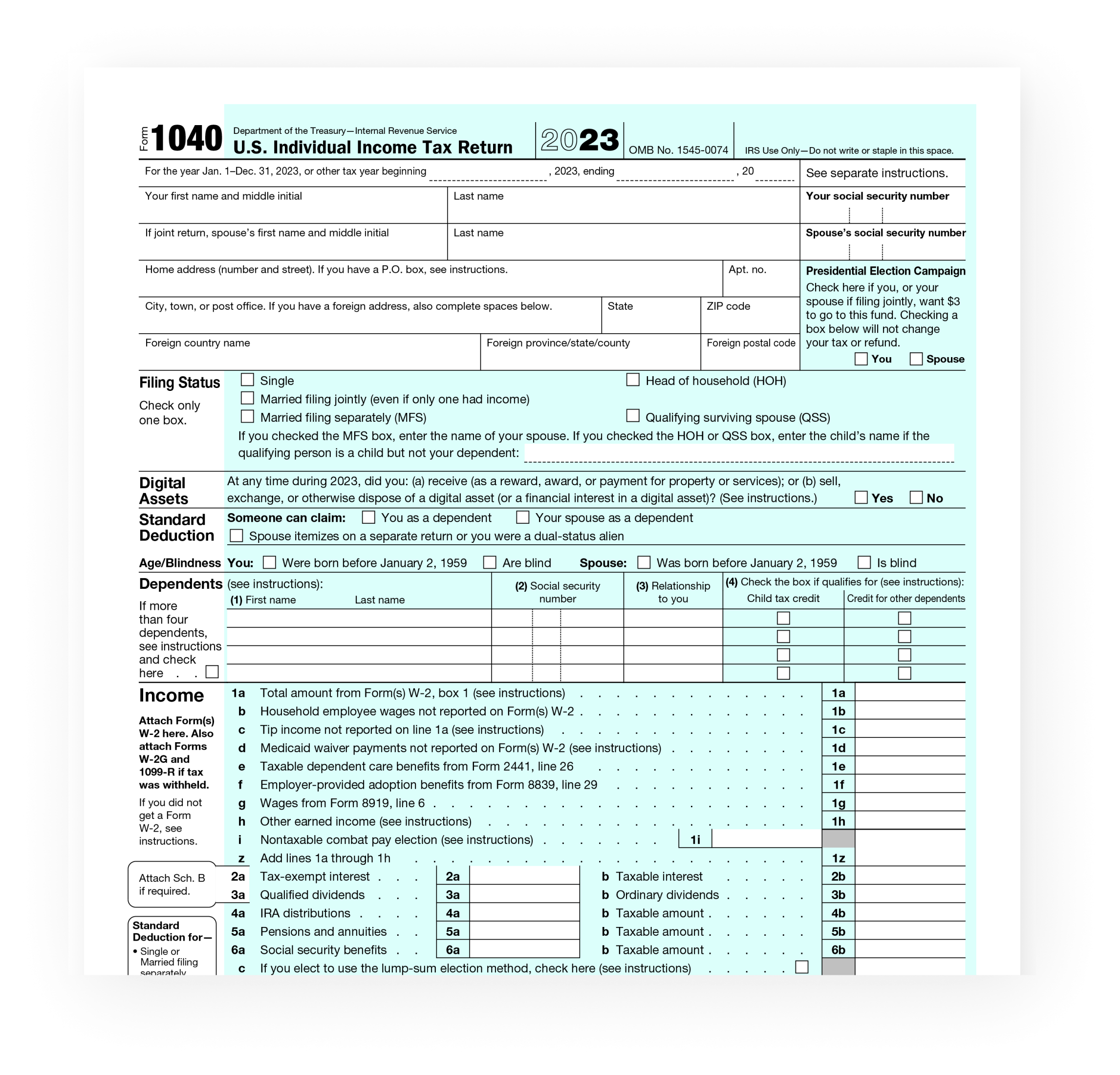 2023 Form 1040 Es Fillable Printable Forms Free Online