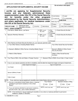 24 Printable Application For Supplemental Security Income Forms And 
