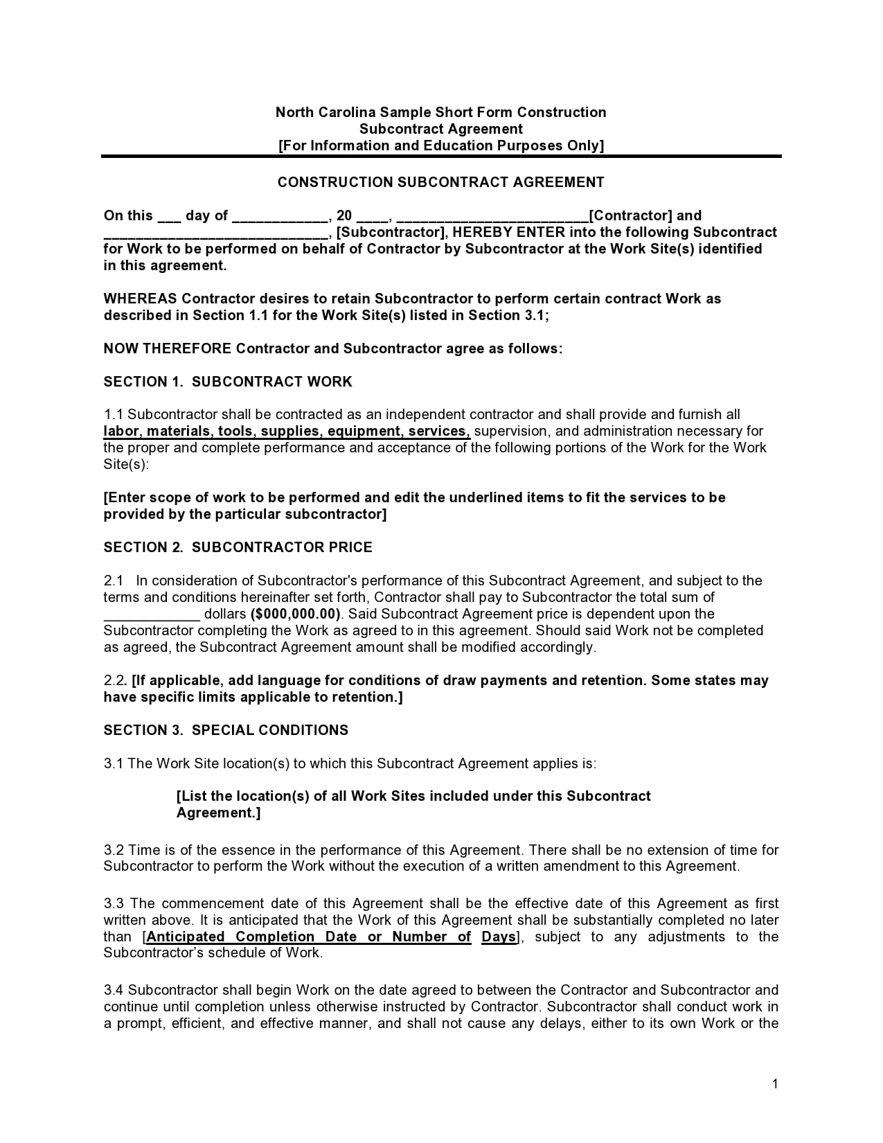 30 Free Subcontractor Agreement Templates Word PDF 