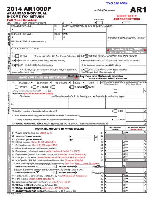 Ar State Tax Forms Printable Printable Forms Free Online