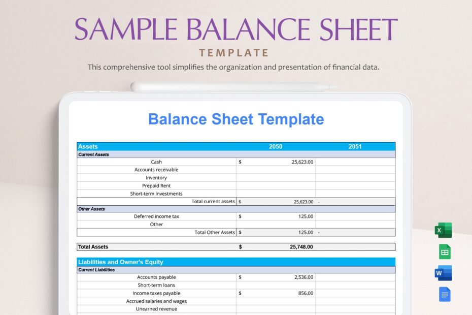 Balance Sheet Google Sheets Template Printable Balance 40 OFF