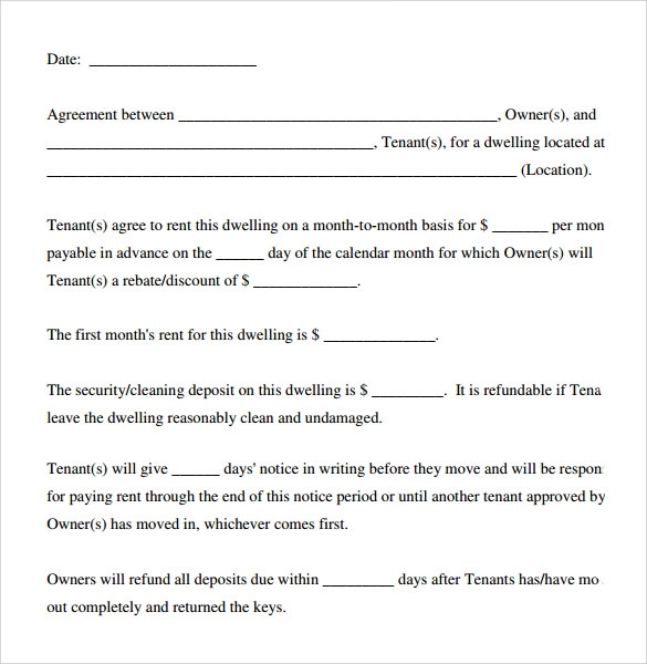 Basic Rental Agreement Form Printable