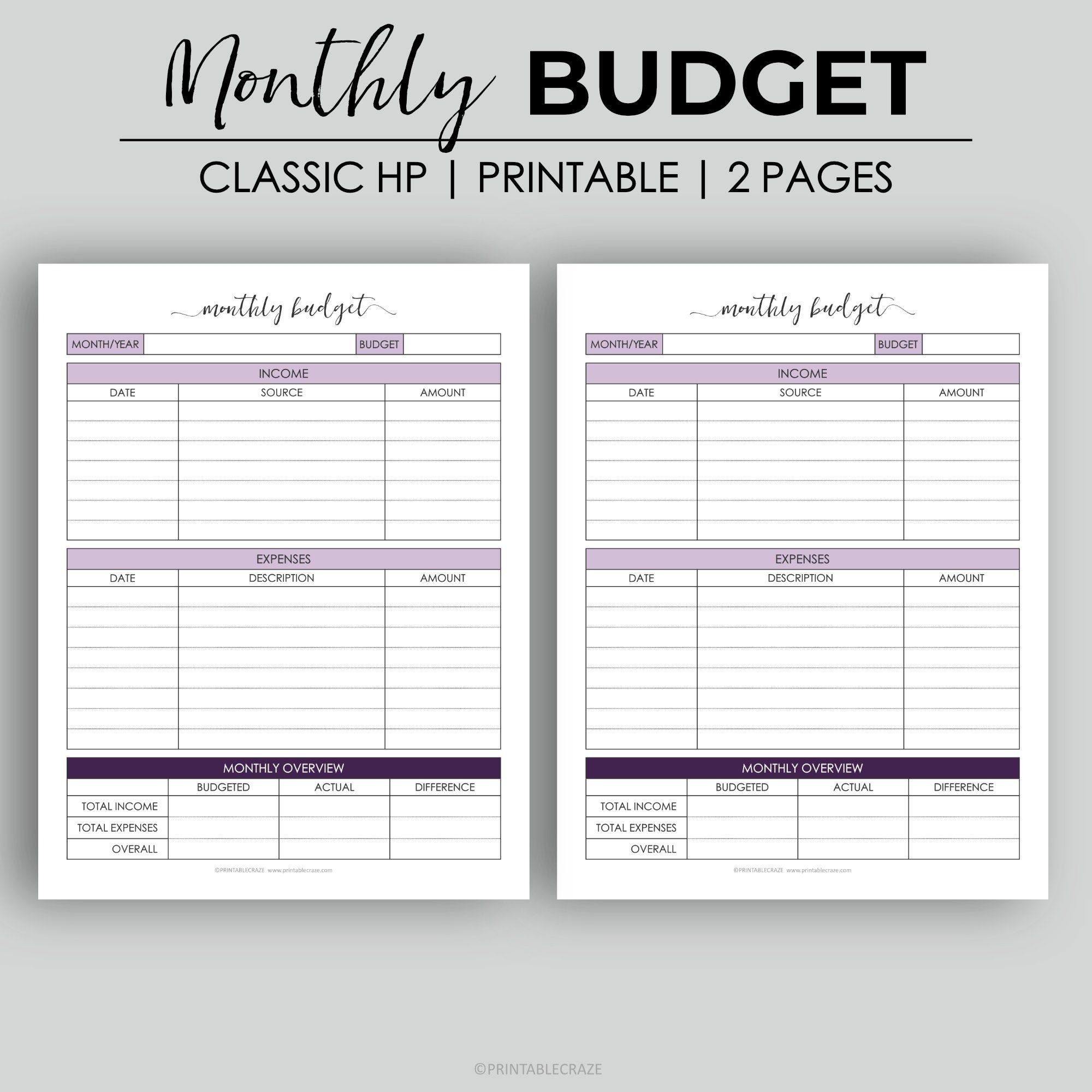 Calendars Planners Paper Half Letter Size Expense Tracker Printable 