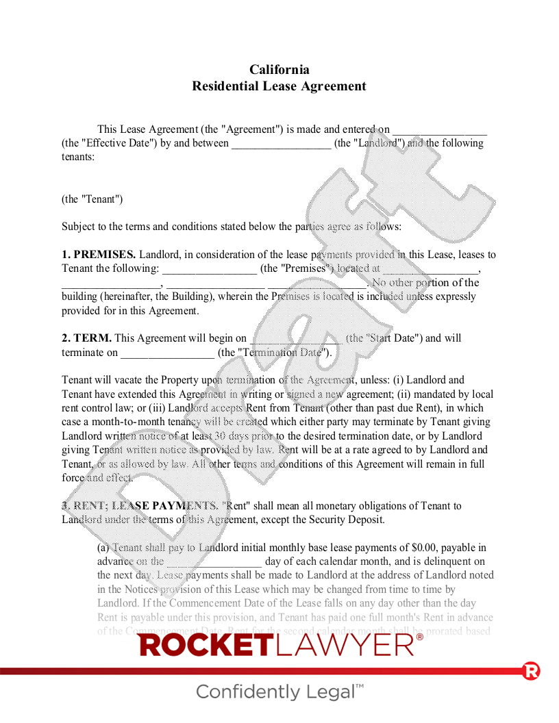 California Residential Lease Agreement Fillable Fill Vrogue co