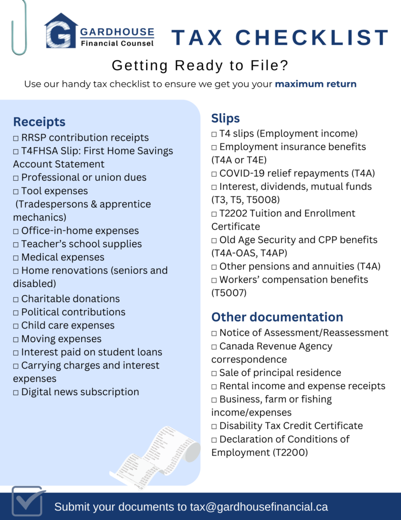 Canadian Income Tax Checklist 2024