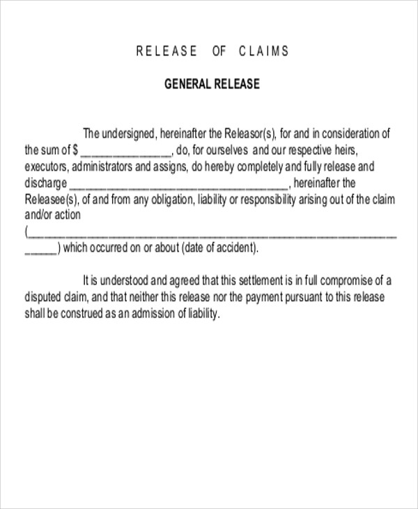 Car Damage Payment Printable Car Accident Settlement Agreement Form