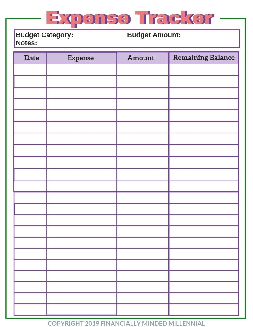 Cute Income Tracker Printable