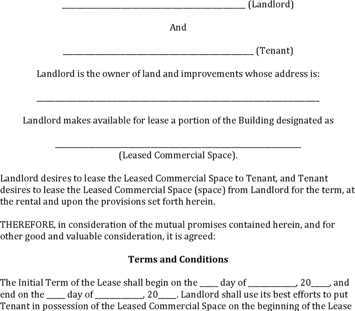 Delaware Commercial Lease Agreement Download Free Printable Rental