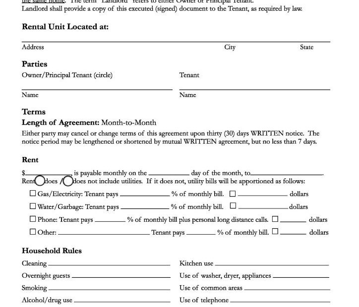 Download Free California Room Rental Agreement Printable Lease Agreement