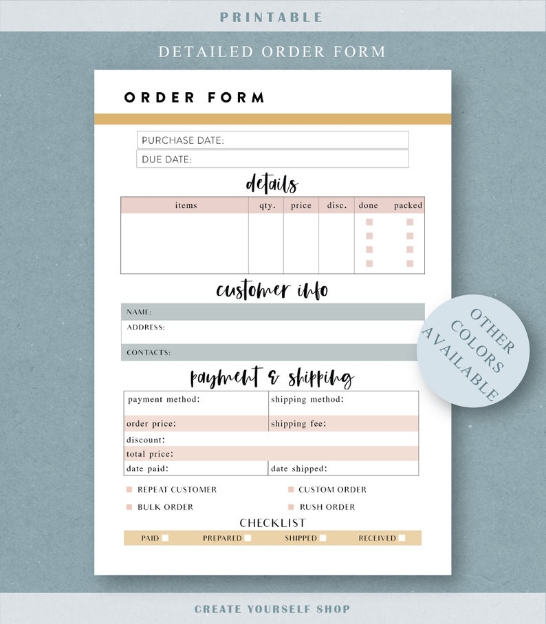 Etsy Business Planner Printable Small Business Planner Printable 