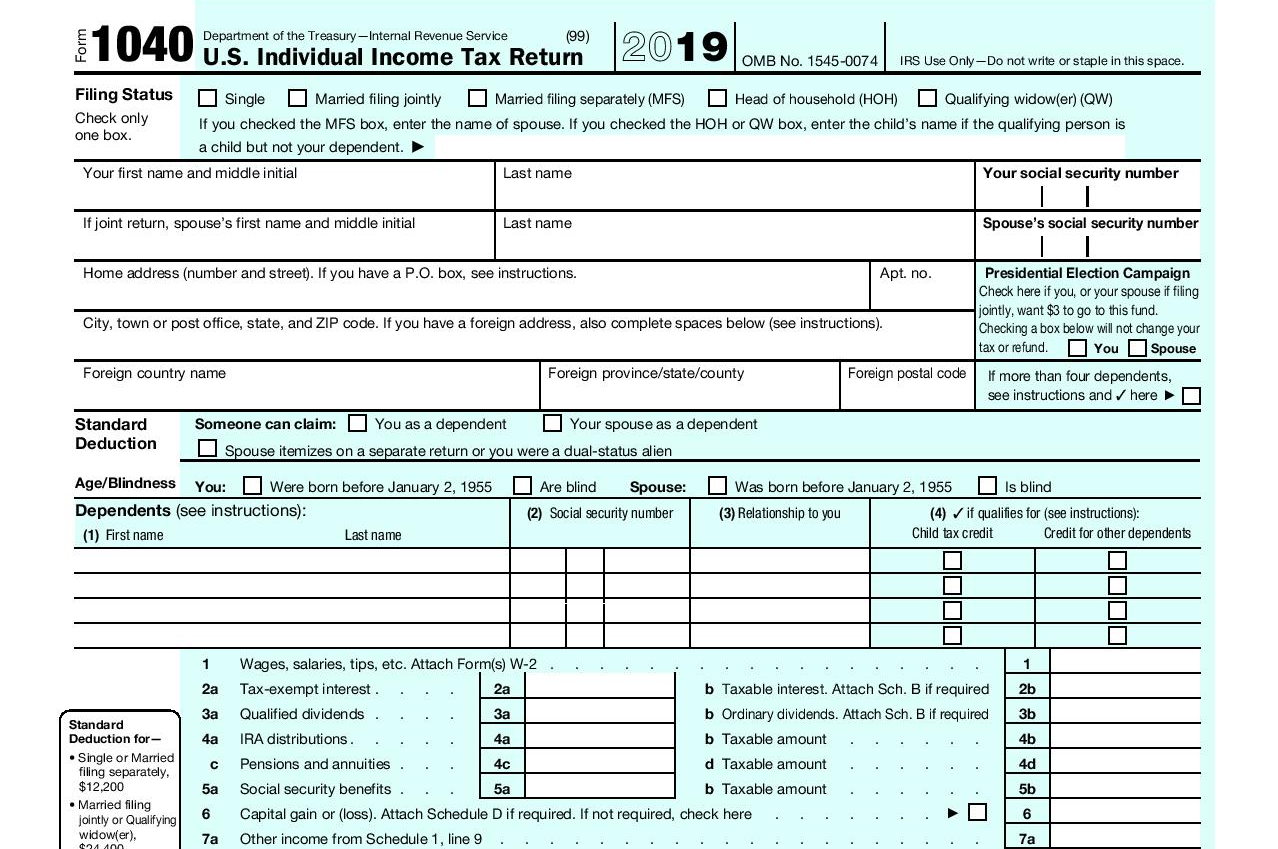Federal Tax 1040ez Printable Form Printable Forms Free Online