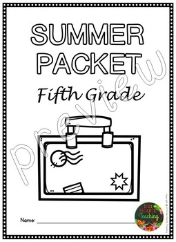 Fifth Grade Summer Packet Fifth Grade Summer Review Homework TpT