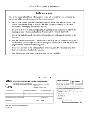 Fillable Online DOR Form 1 ES Wisconsin Estimated Income Tax 