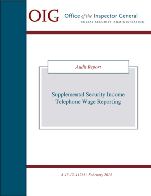 Fillable Online Oig Ssa Supplemental Security Income Telephone Wage 