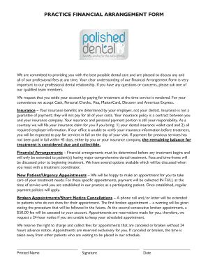 Fillable Online Polished dental Financial Agreement Polished Dental 