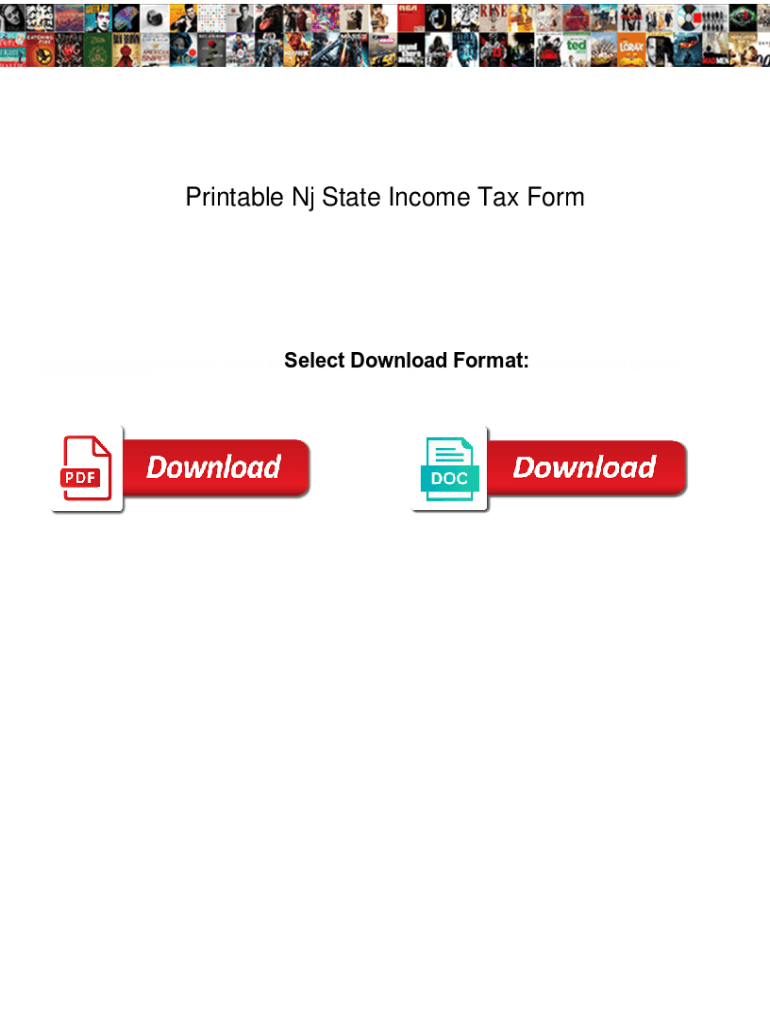 Fillable Online Printable Nj State Income Tax Form Printable Nj State 