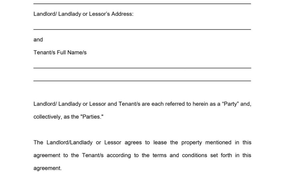 Florida Month to Month Lease Agreement Template