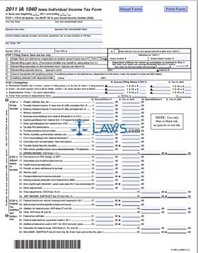 Form IA 1040 Iowa Individual Income Tax Form Tax Forms Laws