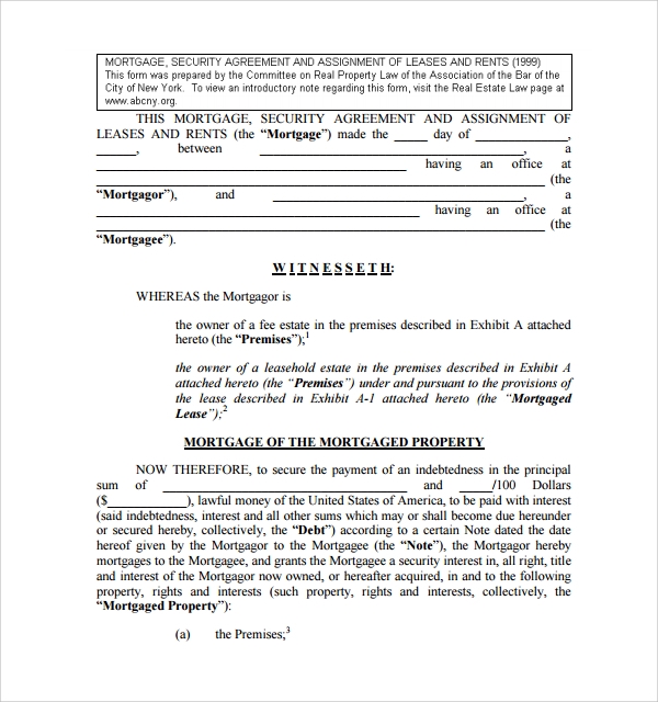 FREE 12 Sample Mortgage Agreement Templates In PDF MS Word Google 