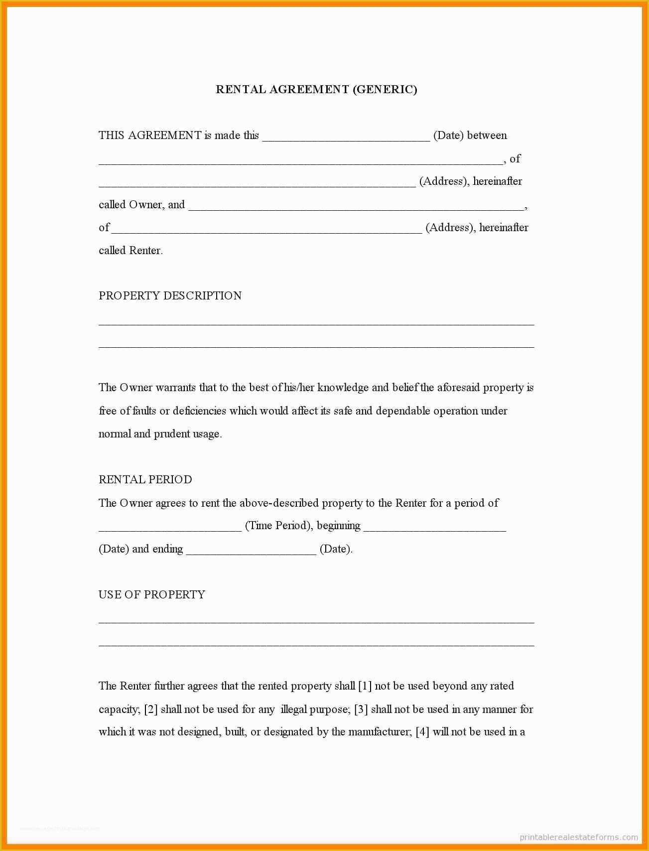 Free Blank Lease Agreement Template Of Editable Blank Rental Agreement 