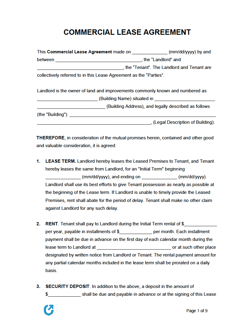 Free Commercial Sublease Agreement Template Sfiveband