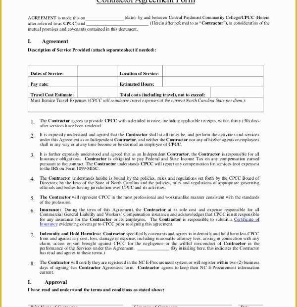 Free Construction Subcontractor Agreement Template Of Subcontractor