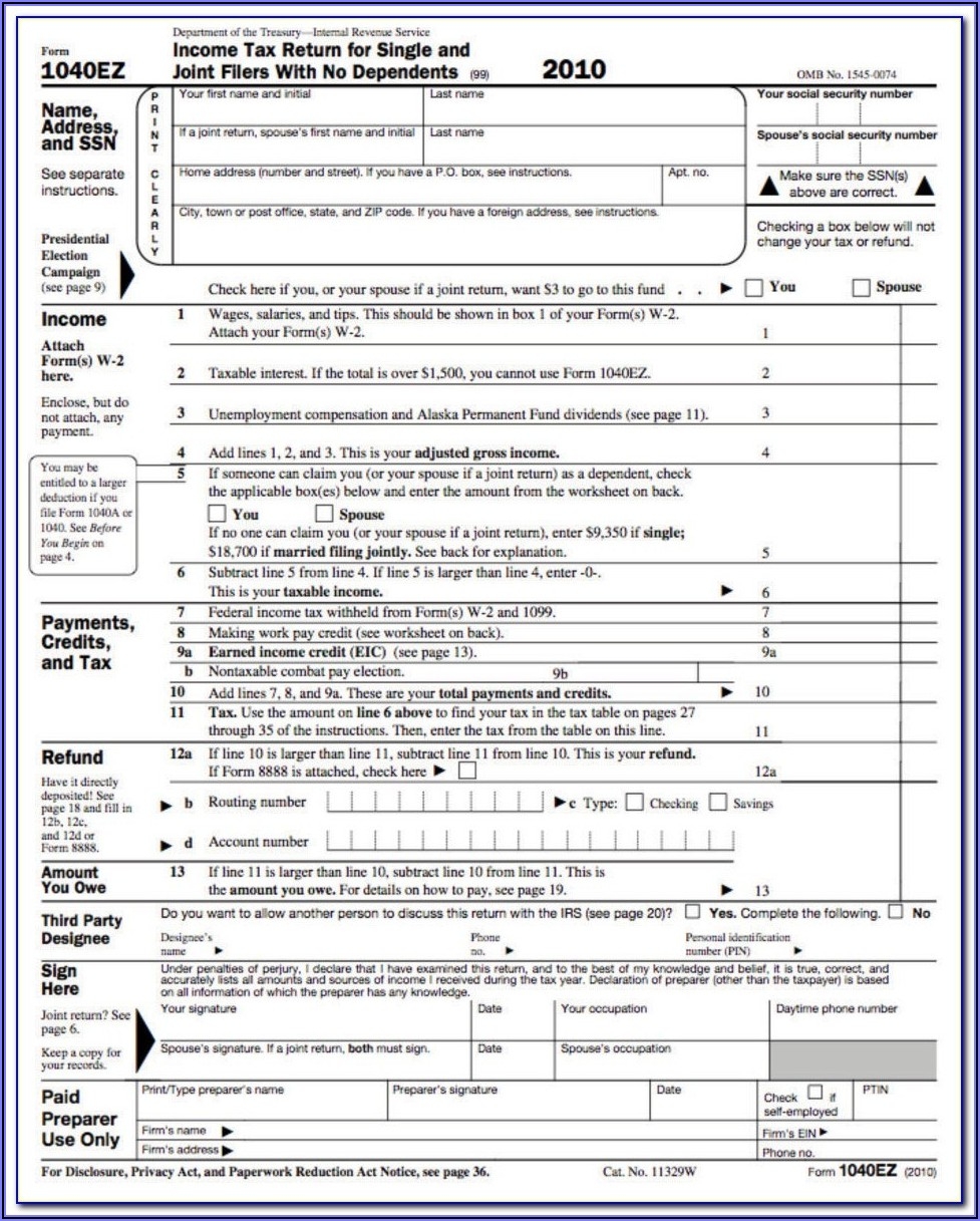 Free Federal Tax Forms Printable Printable Forms Free Online