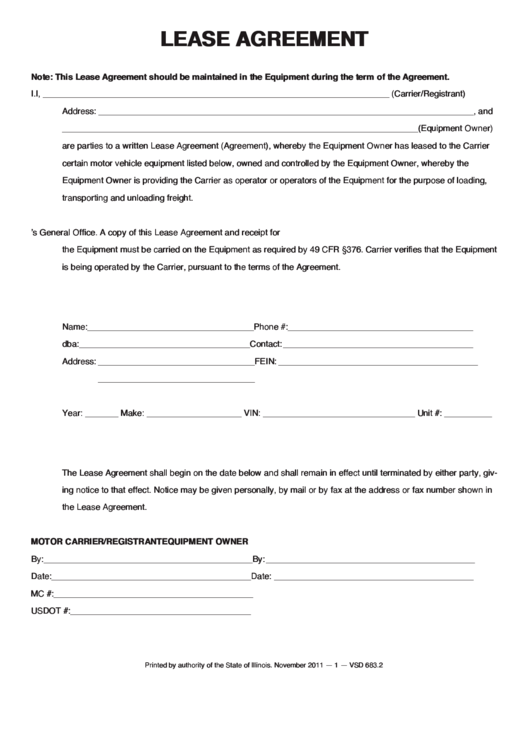 Free Fillable Printable Lease Agreement Form Printable Forms Free Online