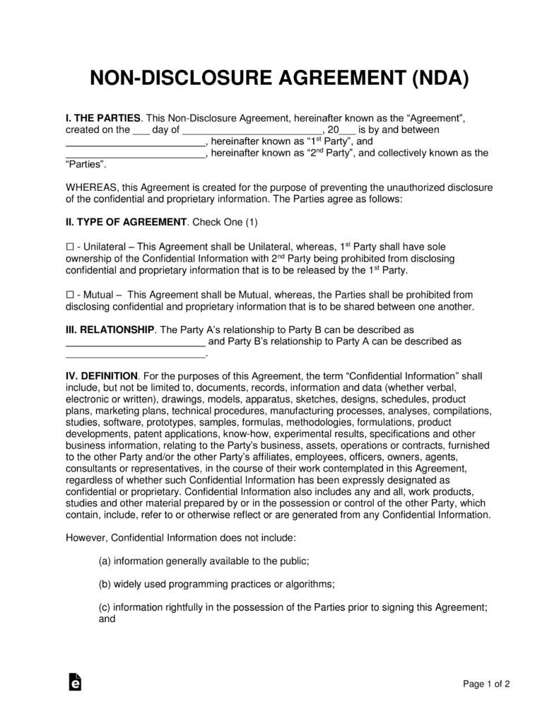 Free Film Movie Non Disclosure Agreement Nda Template Pdf Word Free Film Movie Non Disclosure Agreement Nda Template Pdf Word