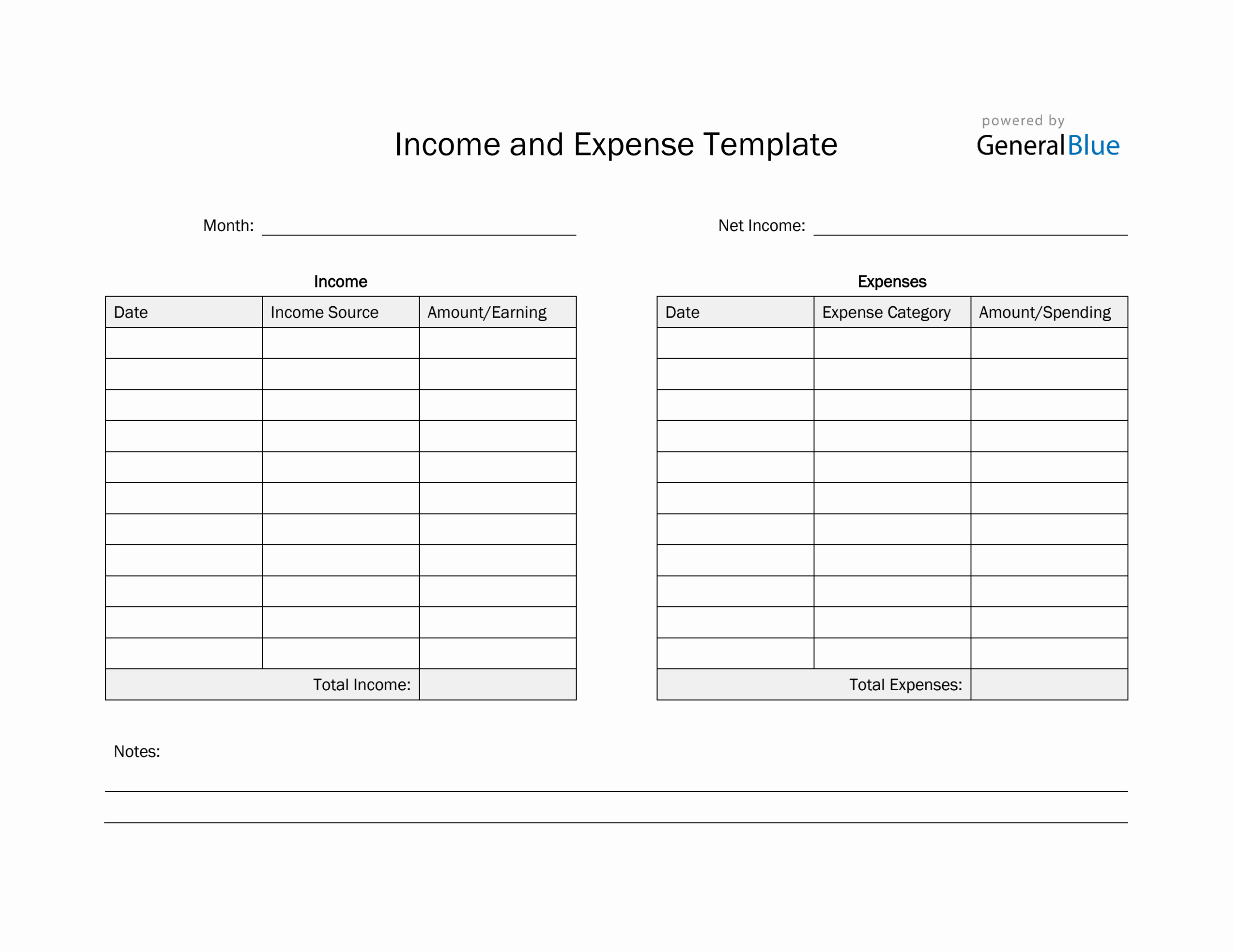 Free Income And Expenses Worksheet Download Free Income And Expenses 