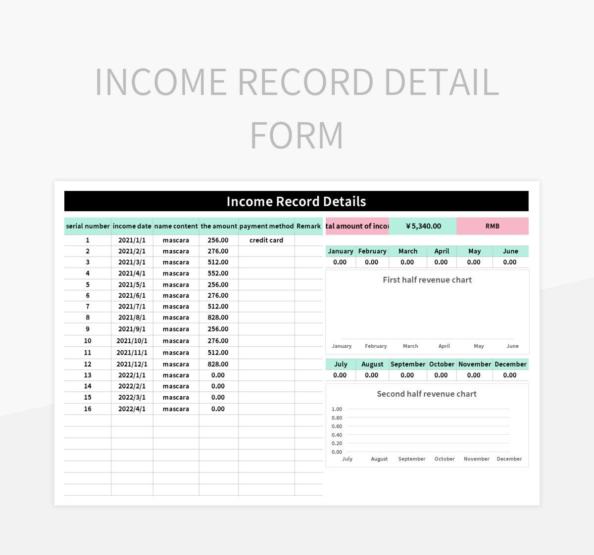 Free Income Records Templates For Google Sheets And Microsoft Excel 