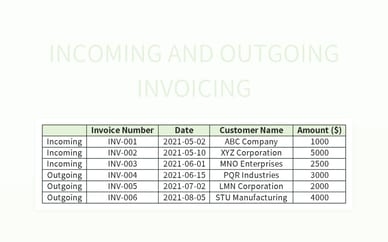 Free Incoming And Outgoing Invoicing Templates For Google Sheets And 