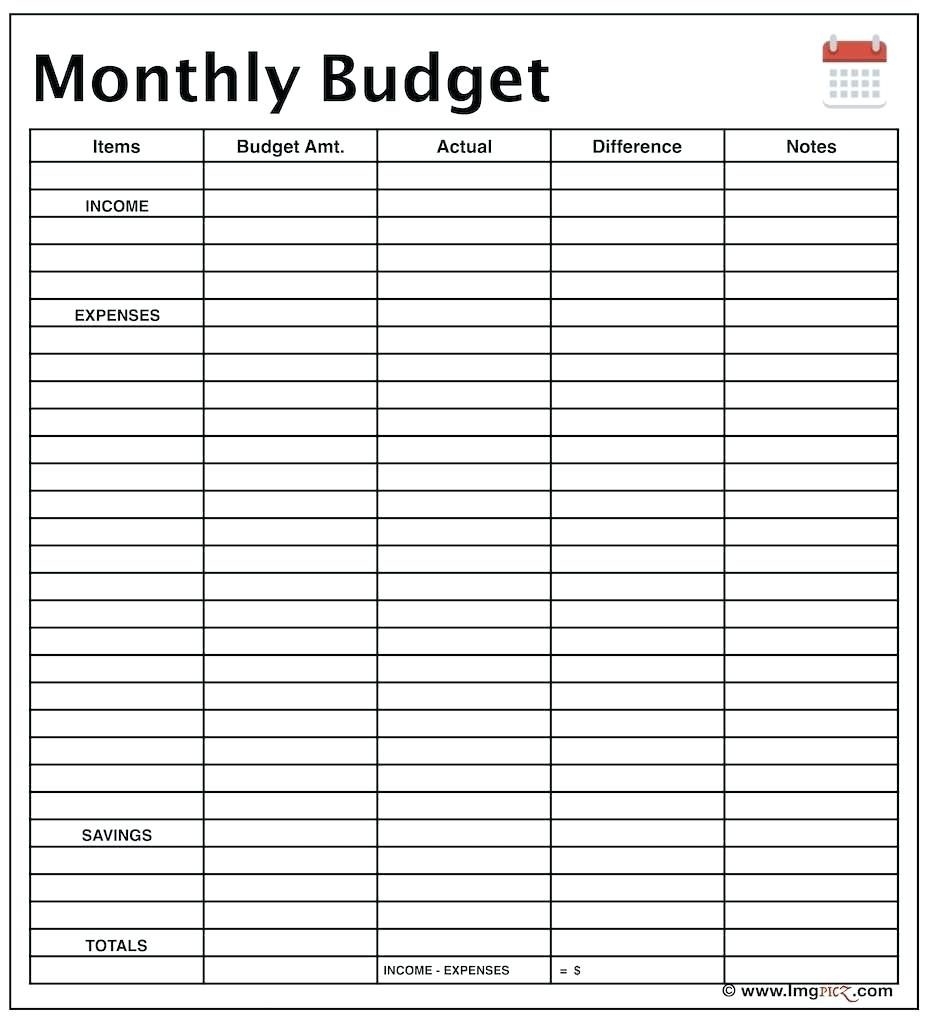 Free Monthly Income And Expense Worksheet Template Pinvsa