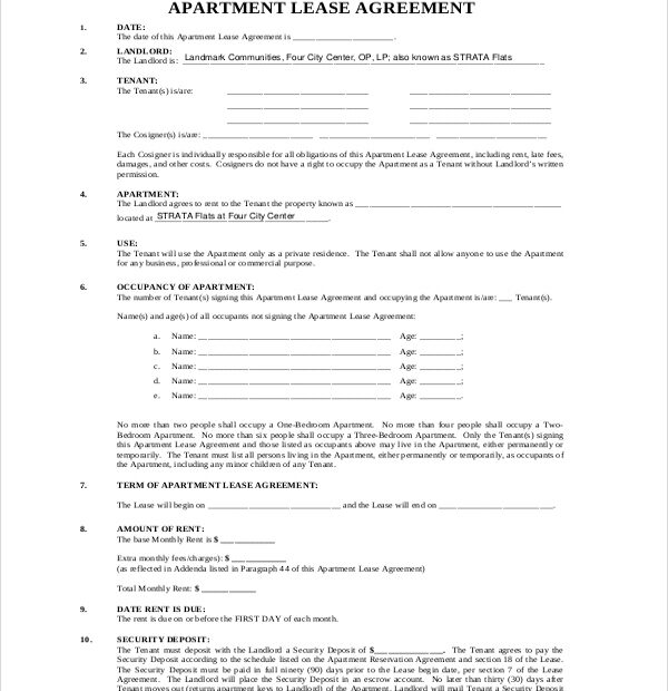 FREE Printable 1 Year Lease Agreement Printable Lease Agreement