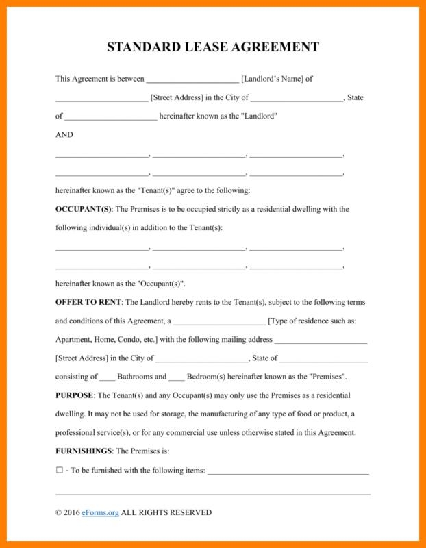 Free Printable Basic Rental Agreement Template Printable Templates
