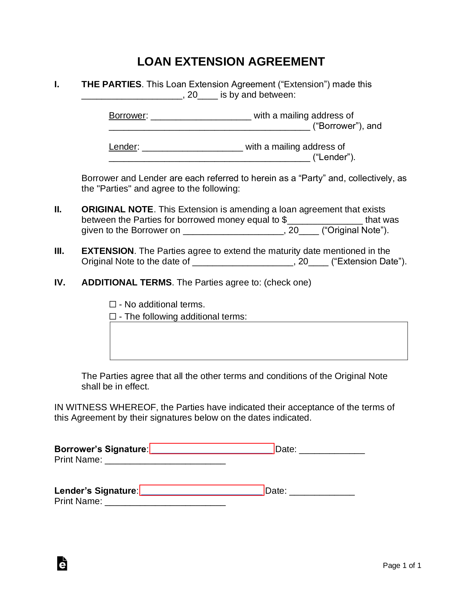 Free Printable Blank Loan Agreement FREE Printable A Z