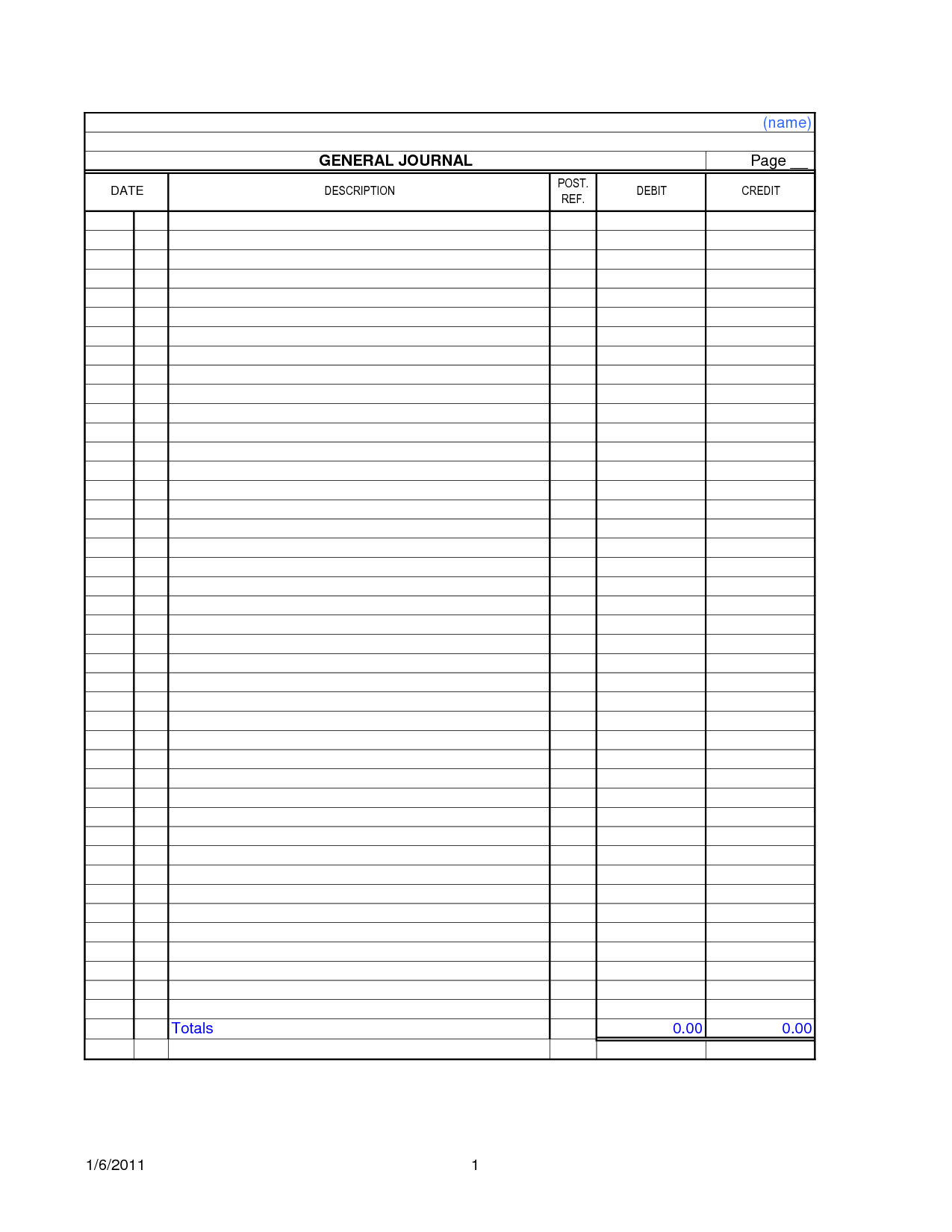 Free Printable General Ledger Sheet Homemade Stuff General Free 