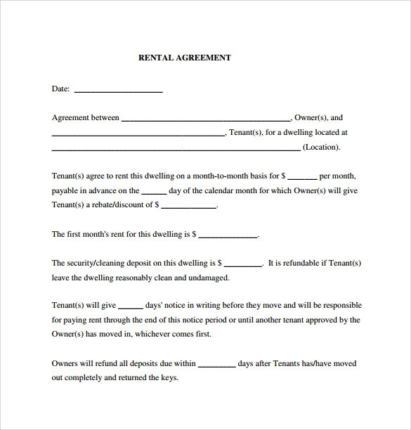 FREE Printable Generic Lease Agreement Printable Lease Agreement