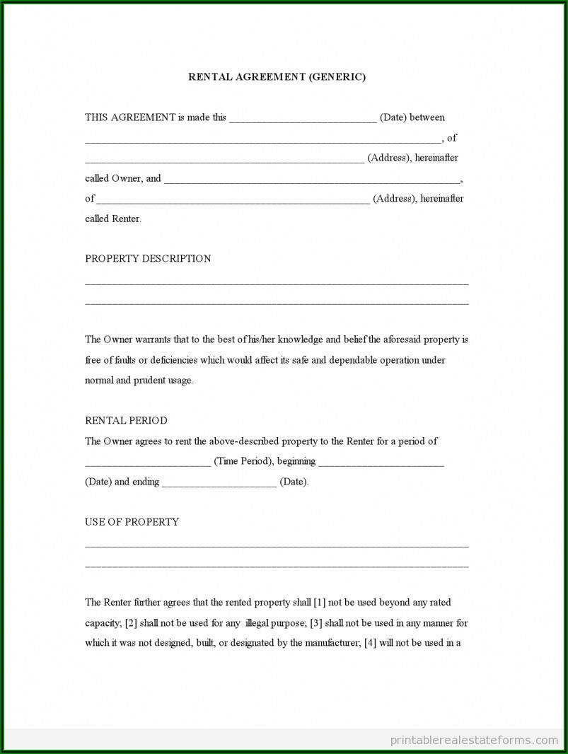 Free Printable Hawaii Rental Agreement Template Template 2 Resume 