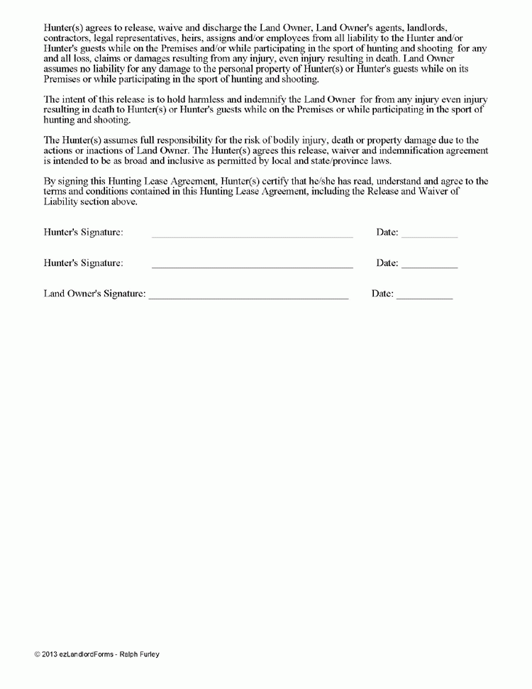 Free Printable Hunting Lease Agreement Printable Word Searches