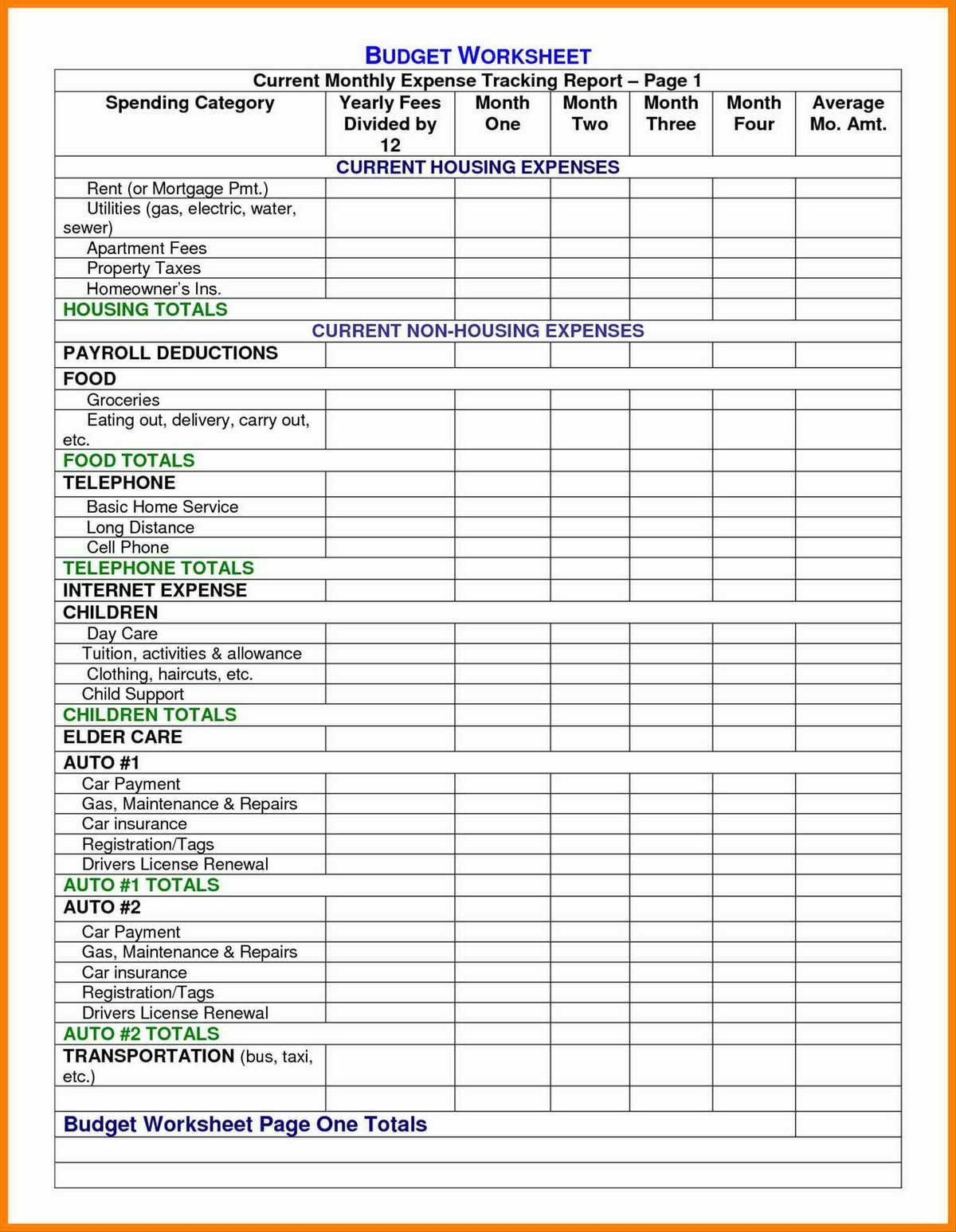 Free Printable Income And Expense Sheet Free Templates Printable
