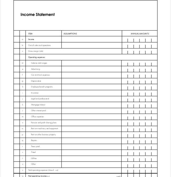 Free Printable Income Statement Forms Printable Form 2024