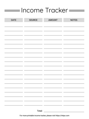 Free Printable Income Tracker In PDF PNG And JPG Formats InkPx
