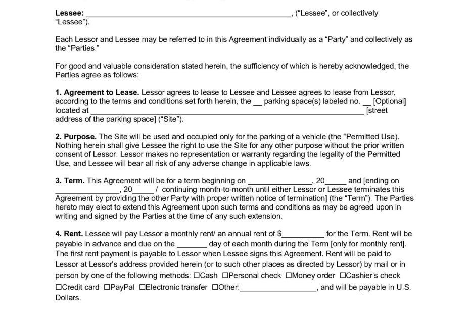 Free Printable Lot Rental Agreement Free Printable Template