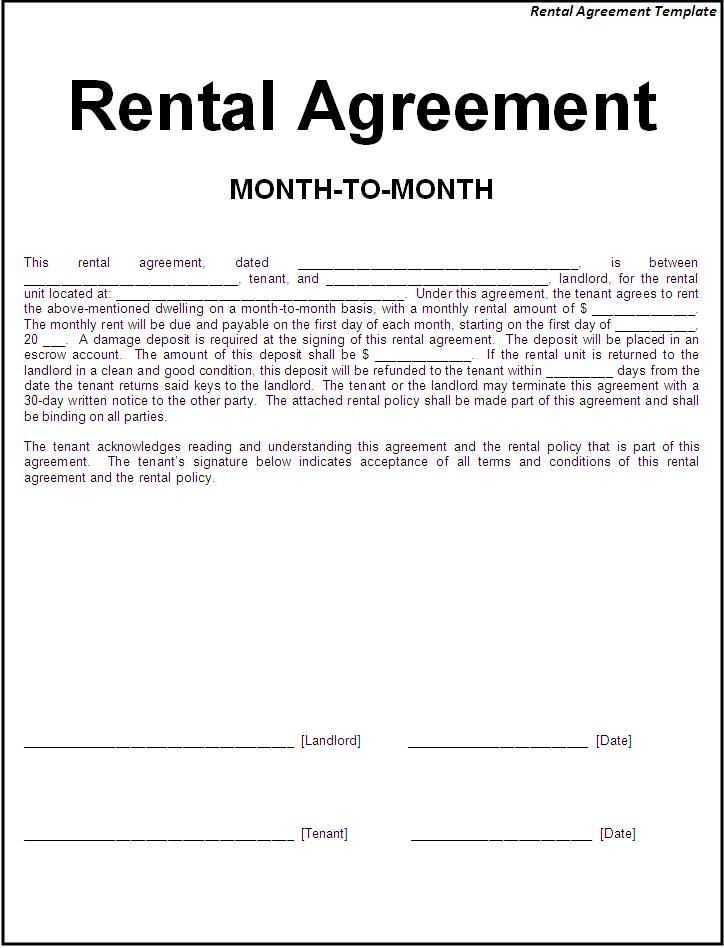 Free Printable Mobile Home Rental Agreement